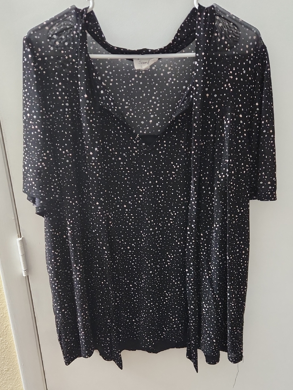 Siren Lily Black Top with White Polka Dots